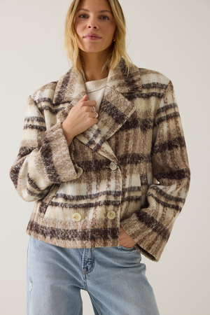 Ireland Plaid Short Coat - Altar'd State - 