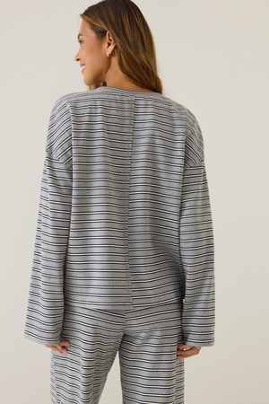 Lilliana Stripe Lounge Pullover - Altar'd State - 