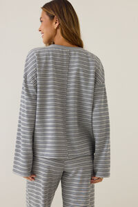 Lilliana Stripe Lounge Pullover Detail 4 - Altar'd State