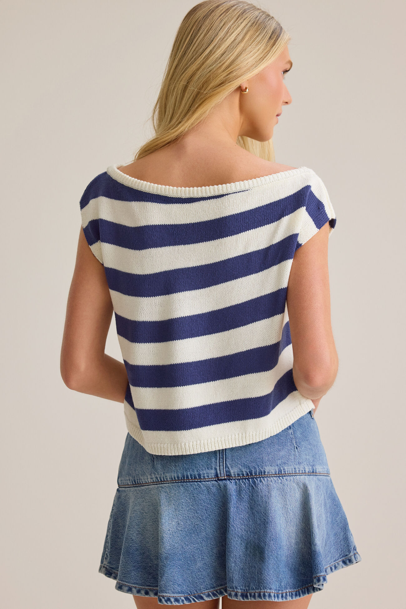 Ruth Striped Boat Neck Top