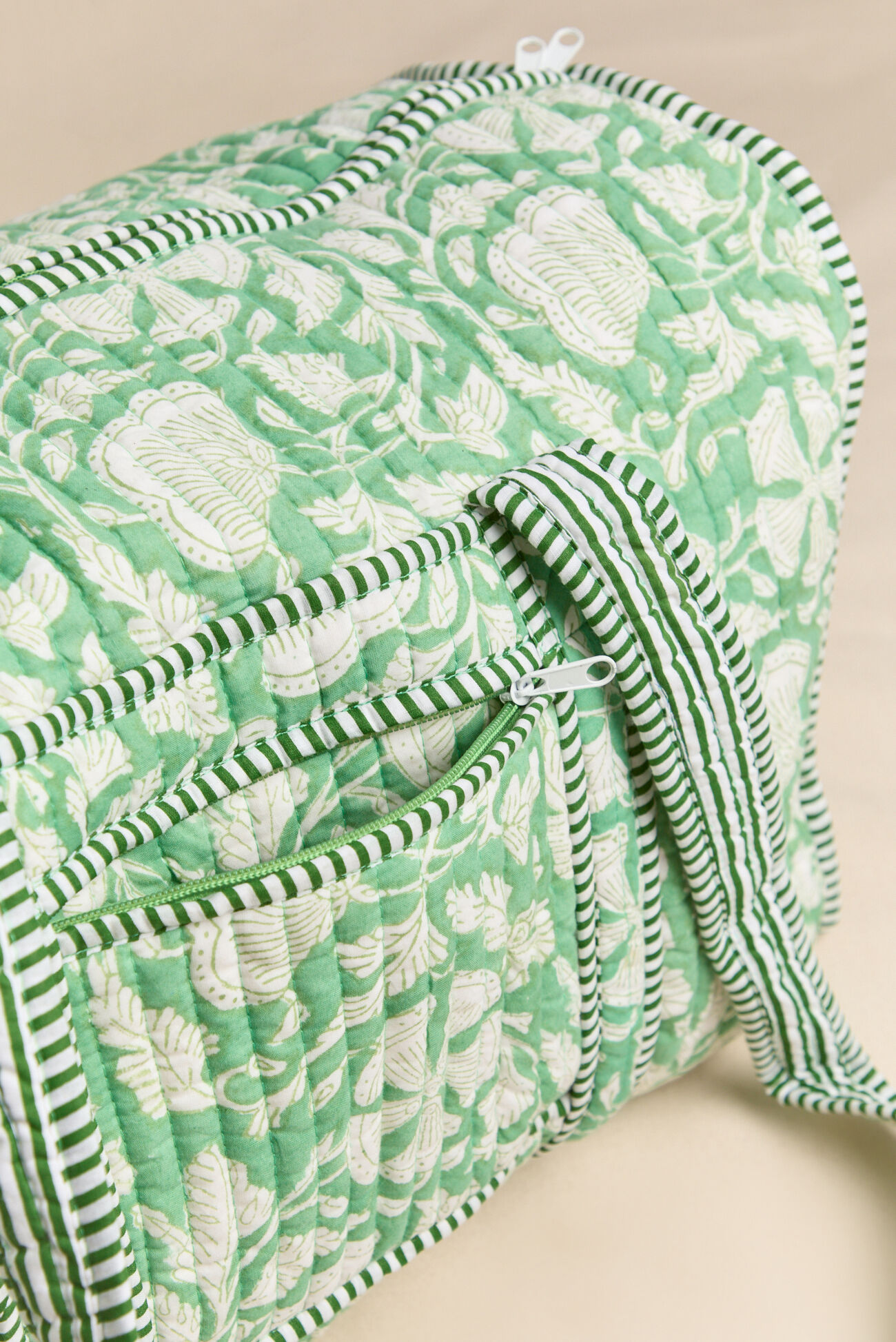Green Gardenia Quilted Duffle