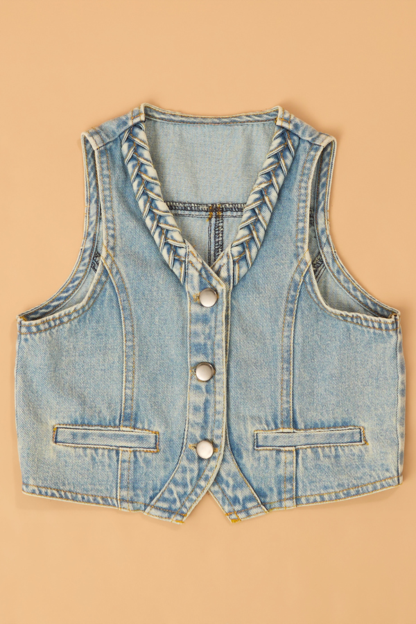 Posey Floral Dress and Denim Vest Detail 5 - Altar'd State