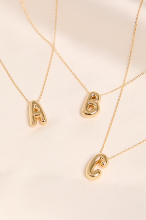 18k Gold B Bubble Monogram Necklace - Altar'd State - 