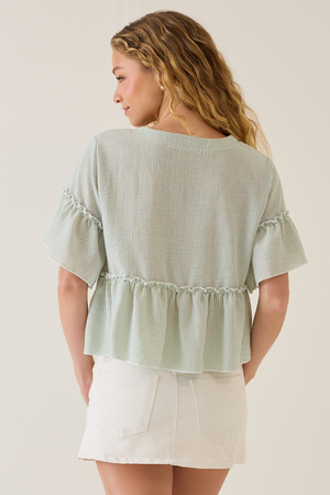 Calista Stripe Peplum Top - Altar'd State