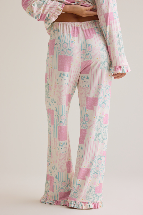 Angelina Patchwork Lounge Pants Detail 5 - Altar'd State