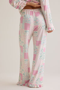 Angelina Patchwork Lounge Pants Detail 5 - Altar'd State