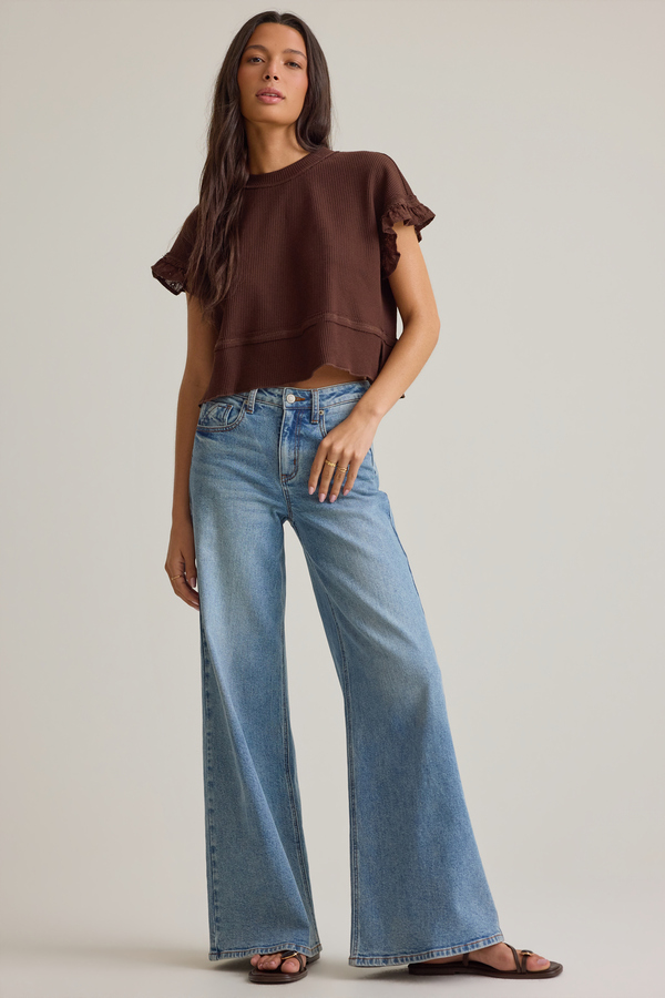 Ellis Thermal Lace Sleeve Top - Altar'd State