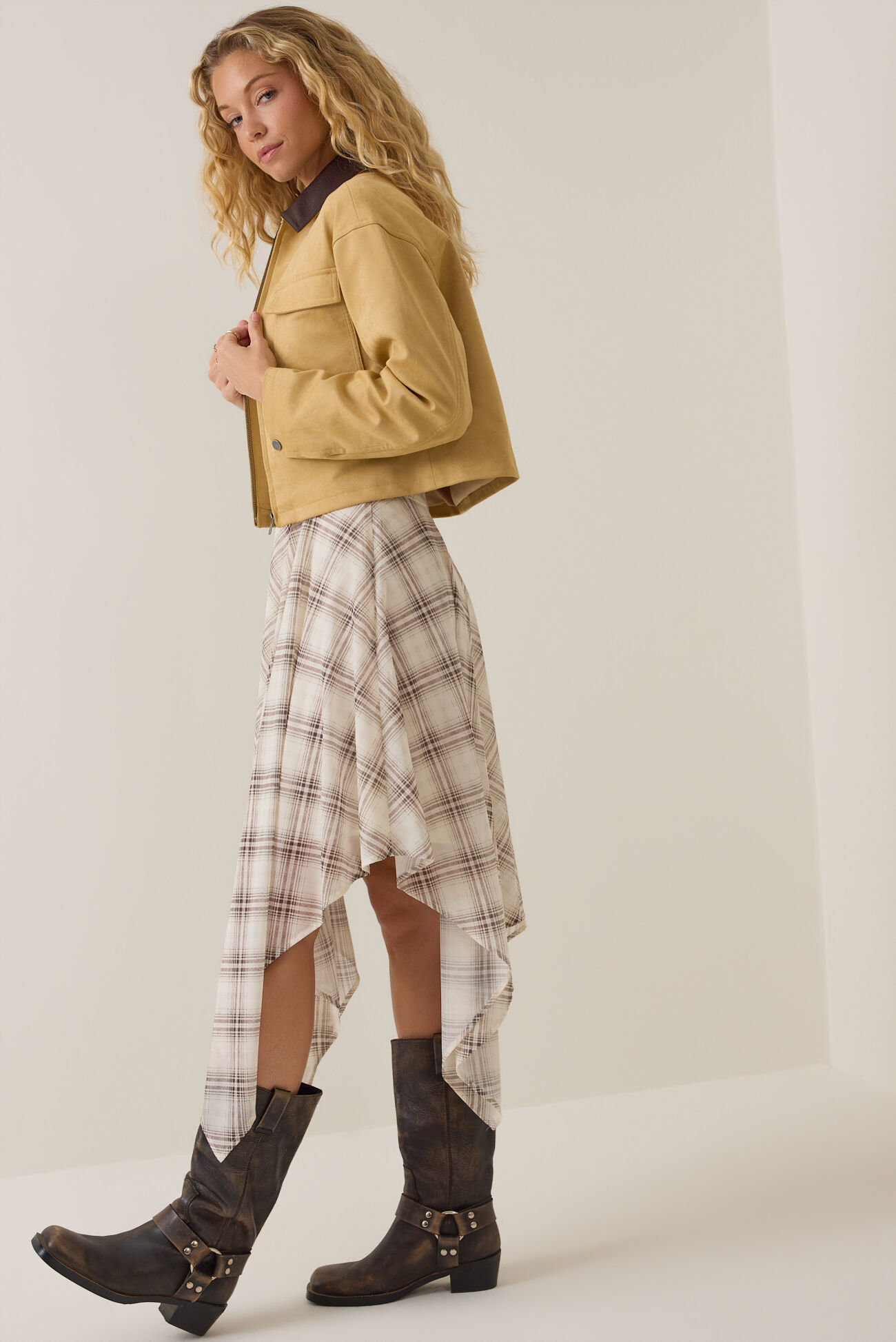 Sarah Suede Collar Trucker Jacket