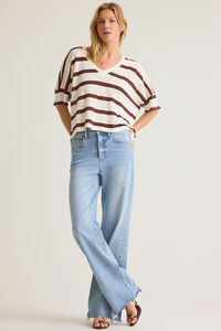 Dylan Striped V-Neck Top - Altar'd State
