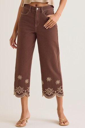 Natalee Embroidered Eyelet Jeans - Altar'd State - 