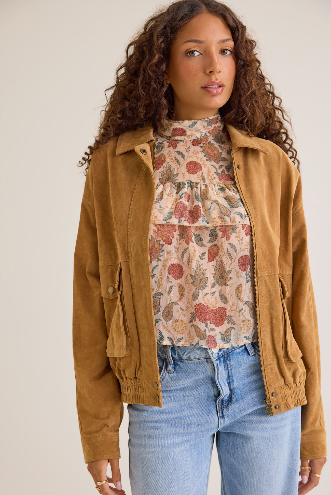 Ari Real Suede Bomber Jacket