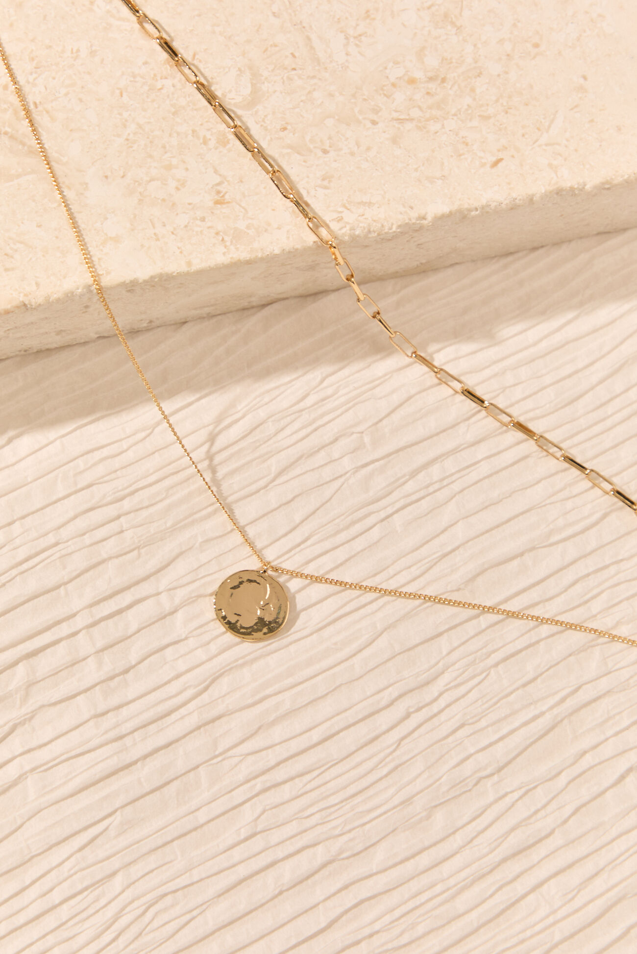 Hammered Coin Layer Necklace