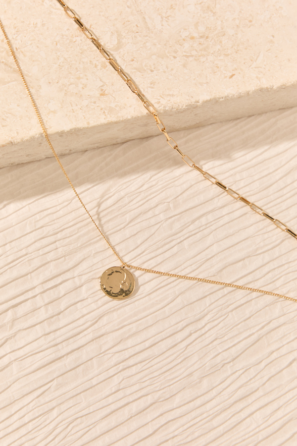 Hammered Coin Layer Necklace Detail 2 - Altar'd State