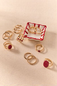 Burgundy Gem Ring Set - Altar'd State