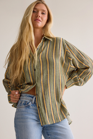 Vienna Striped Button Down Top - Altar'd State