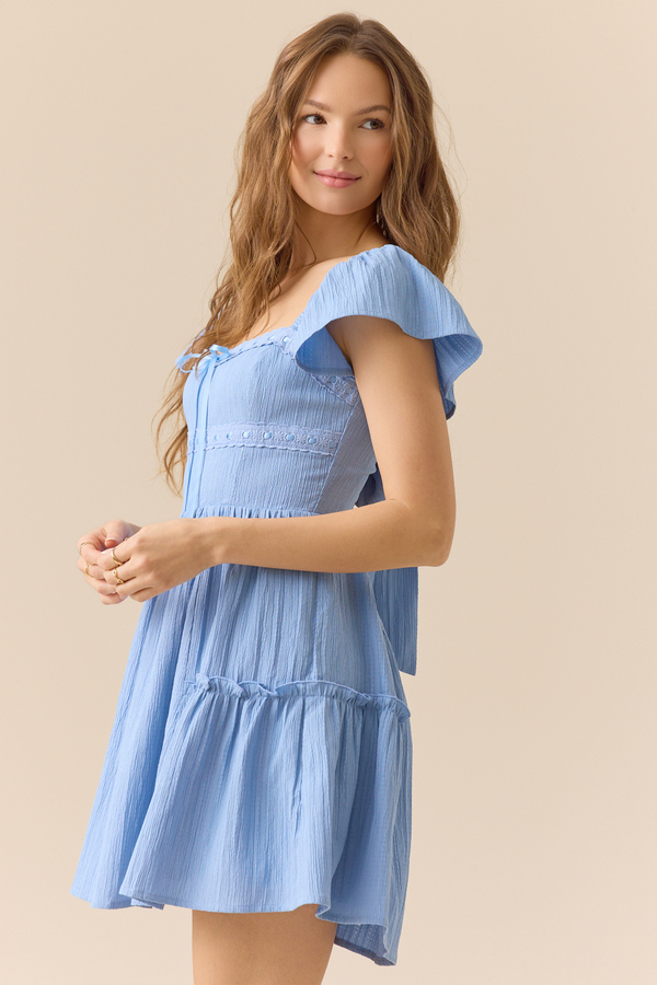 Joelle Mini Dress in Light Blue | Altar'd State