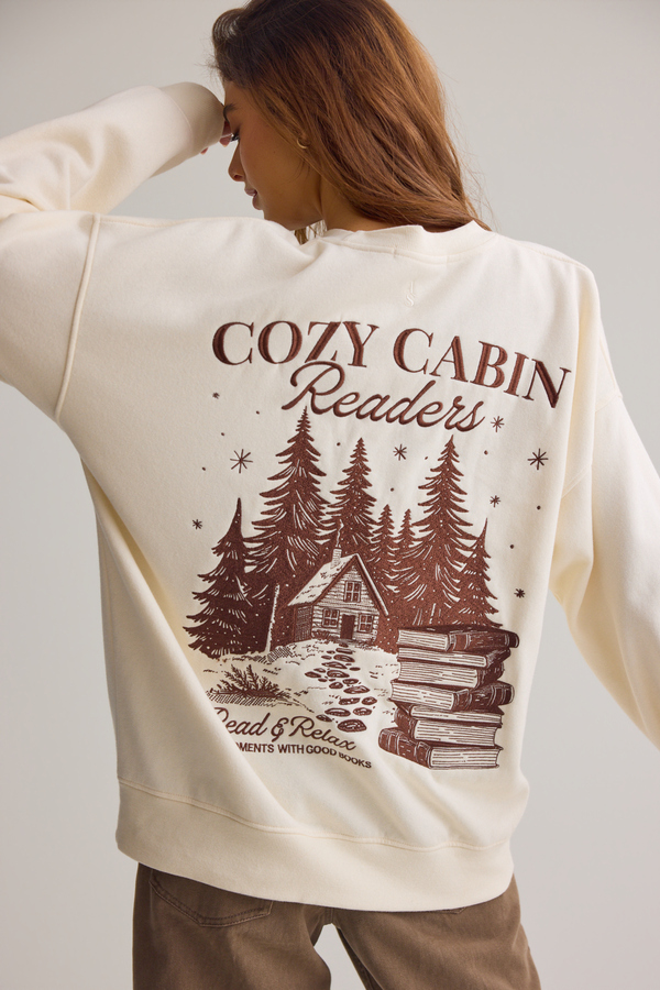 Cozy Cabin Readers Graphic Sweatshirt Detail 3 - Altar'd State