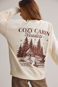 Cozy Cabin Readers Graphic Sweatshirt Detail 3 - Altar'd State