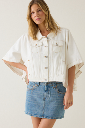 Emy Denim Cape Jacket - Altar'd State - 
