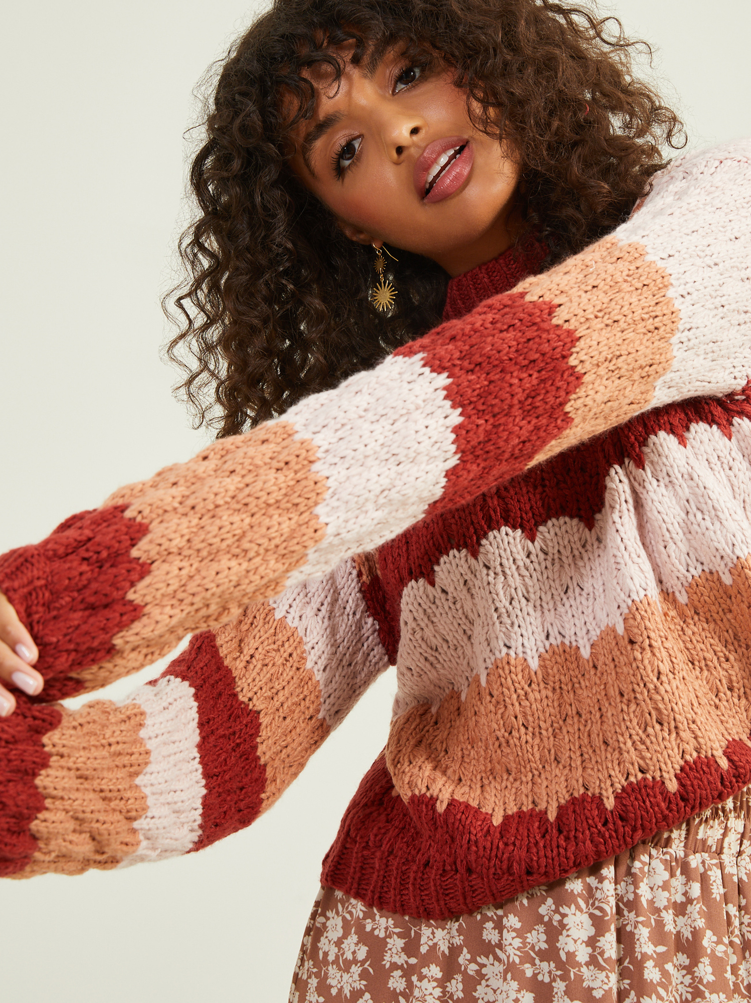 Shania Sweater in Pink/Red | Altar'd State