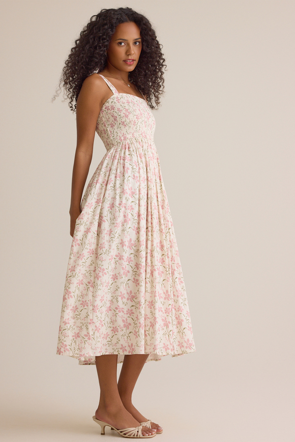 Thea Smocked Floral Midi Mama Dress Detail 4 - Altar'd State