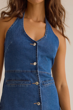 Jill Halter Button-Up Mini Dress - Altar'd State - 