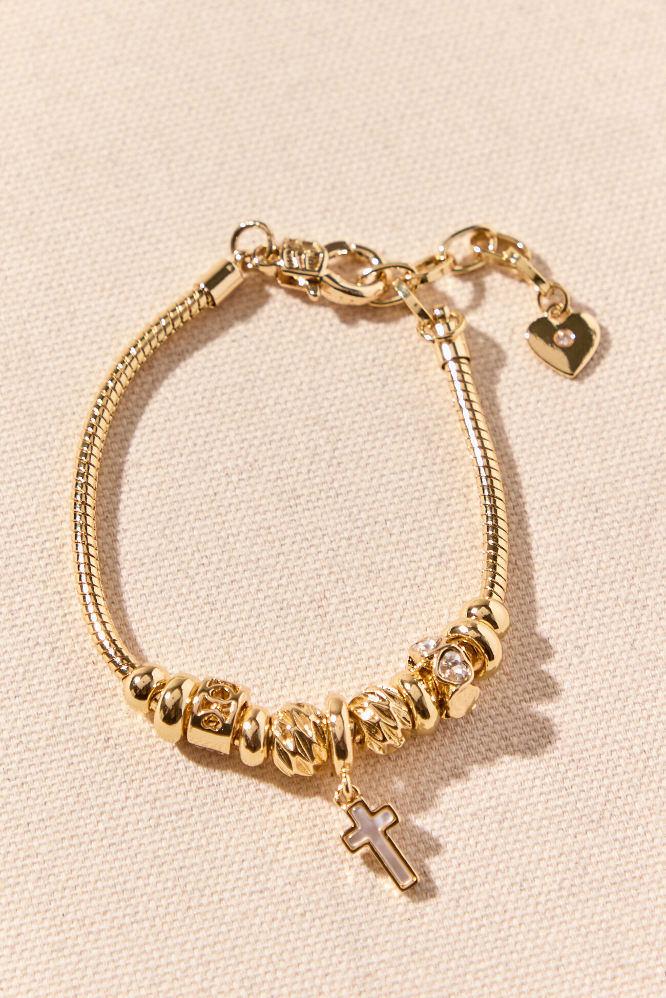 18K Gold Snake Chain Charm Bracelet