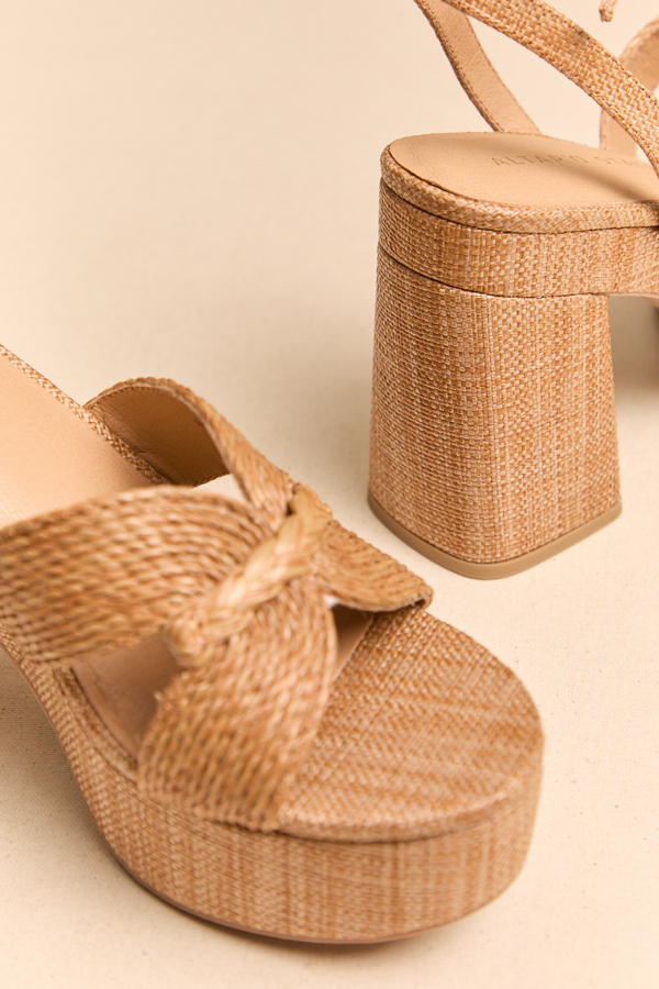 Loretta Raffia H-Band Platform Heel Detail 4 - Altar'd State