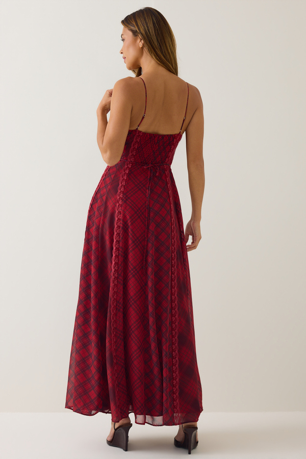 Carol Plaid Maxi Dress Detail 4 - Altar'd State