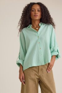 Lillian Button Up Top Detail 3 - Altar'd State