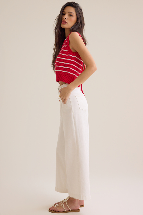 Layla Striped Tie Back Vest Detail 5 - Altar'd State