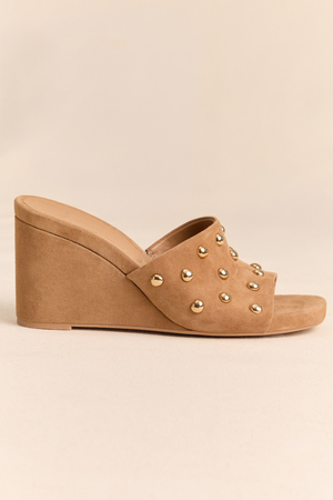 Tan Suede Studded Wedge - Altar'd State - 