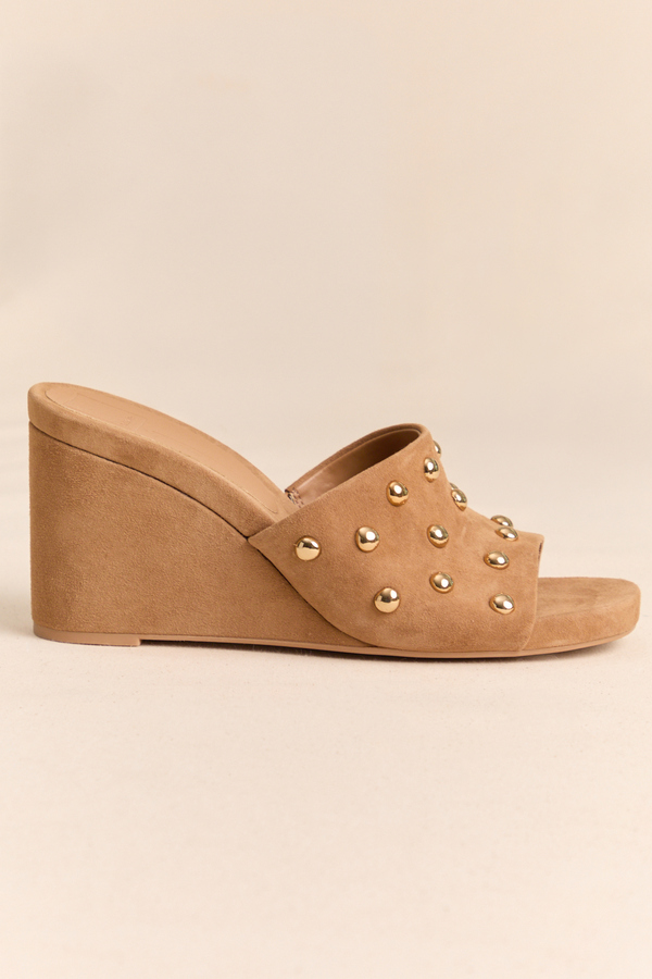 Tan Suede Studded Wedge Detail 3 - Altar'd State