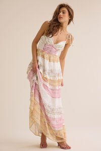 Adalea Floral Maxi Dress Detail 4 - Altar'd State