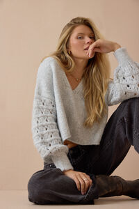 Arleth Cropped Sweater Detail 5 - Altar'd State