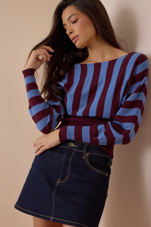 Hollands Striped Off Shoulder Sweater - Altar'd State - 