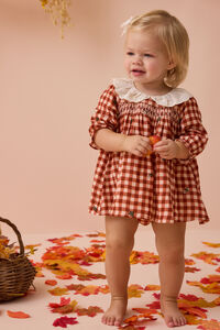 Clementine Gingham Embroidered Baby Dress - Altar'd State