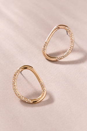 Johanna Open Circle Crystal Earrings - Altar'd State - 