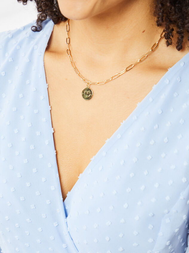 Smiley Face Paperclip Chain Necklace 