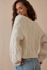 Greer Button Up V-Neck Sweater Detail 3 - Altar'd State