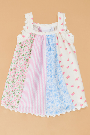 Adria Paneled Floral Mix Dress - Altar'd State - 