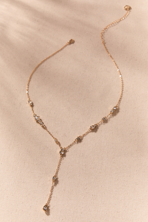Gold Stapled Y Necklace - Altar'd State - 