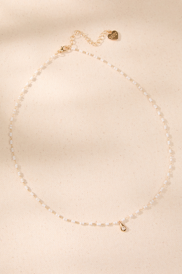 Ivory Blossom Teardrop Necklace Detail 4 - Altar'd State
