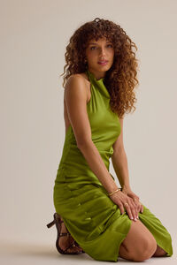 Maggie Satin Midi Dress - Altar'd State