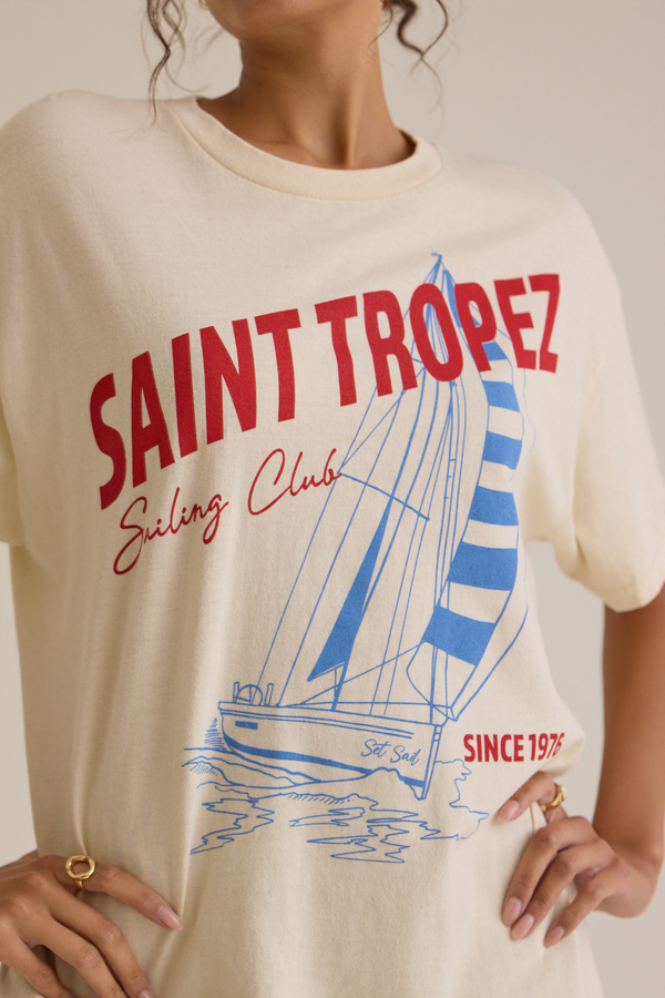Saint Tropez Sailing Club Oversized Tee Detail 3 - Altar'd State