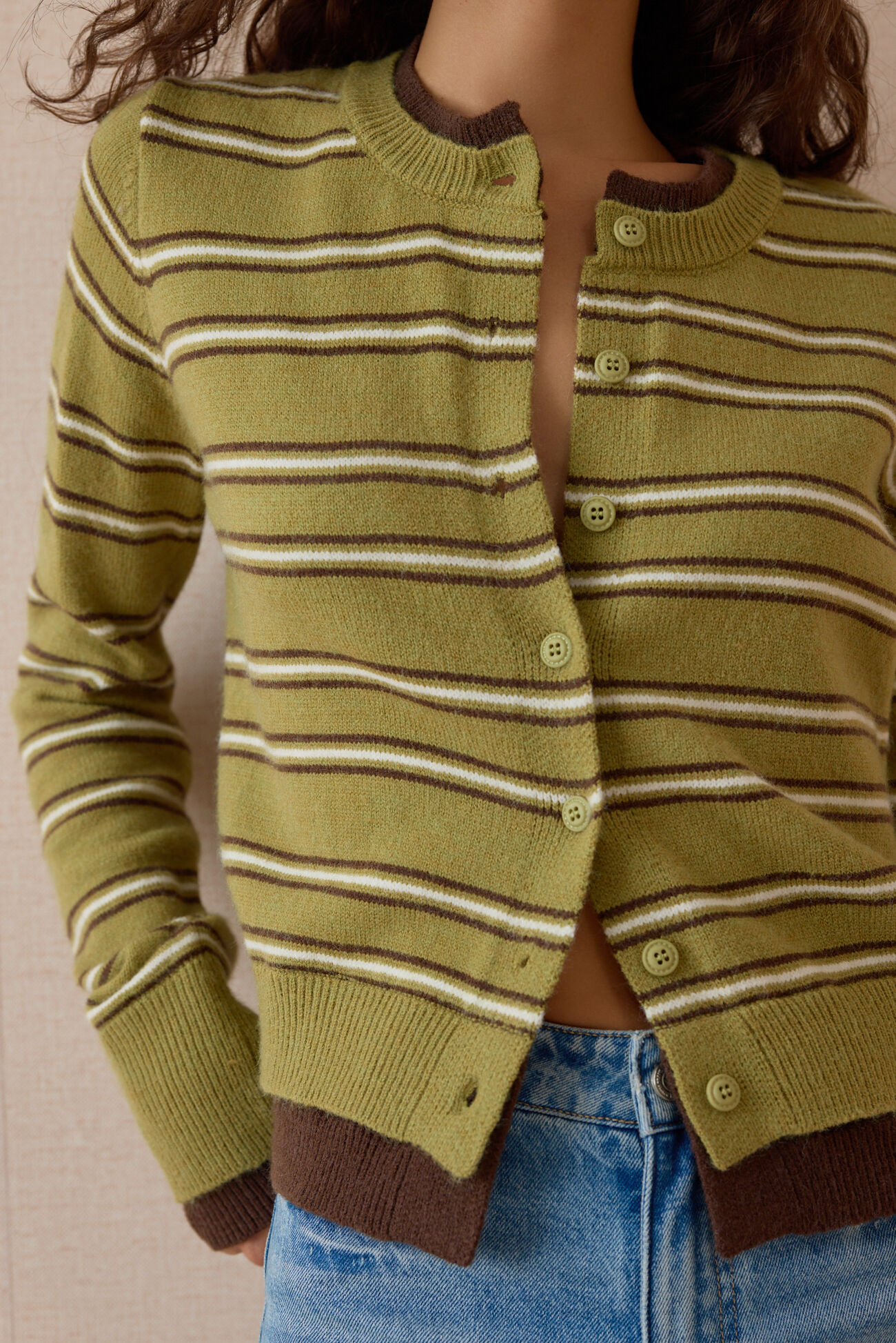 Lennox Stripe Button Up Cardigan