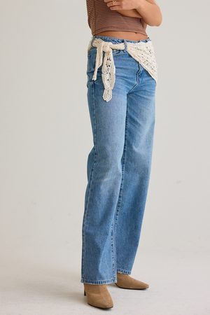 Aadhya Crochet Mid Rise Jeans - Altar'd State