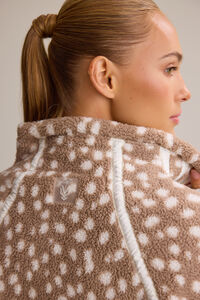 Woodland Fawn Sherpa Quarter Zip Detail 2 - Altar'd State