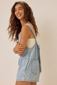 Riley Denim Halter Romper Detail 4 - Altar'd State
