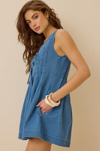 Evie Denim Mini Dress Detail 4 - Altar'd State